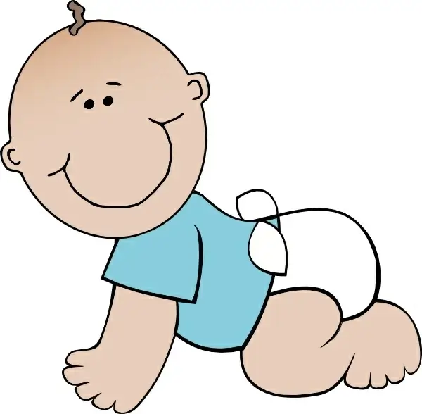Baby Boy Crawling clip art 