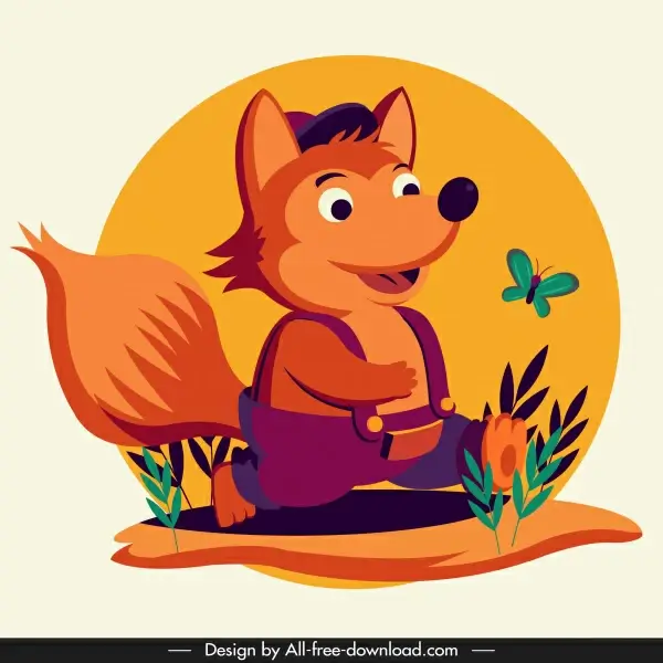 baby fox icon cute stylized cartoon character