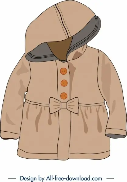 baby overcoat icon brown 3d design