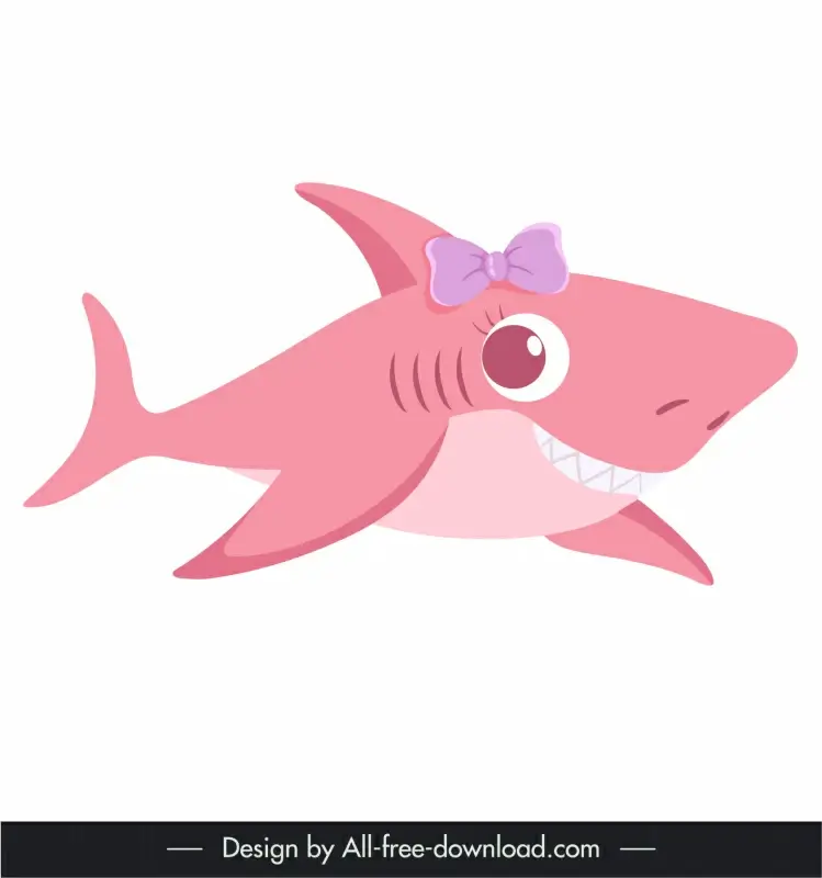 baby shark icon cute stylized cartoon character sketch