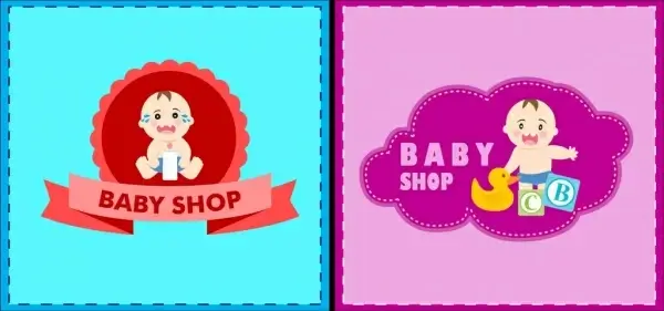 baby shop logotypes cute kid icon