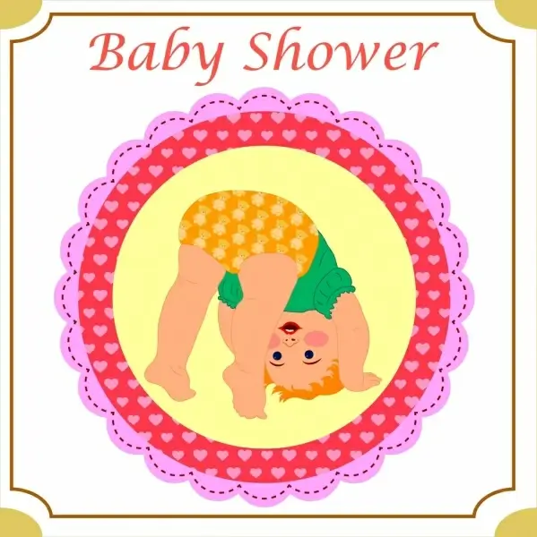 baby shower card cover background funny kid ornament