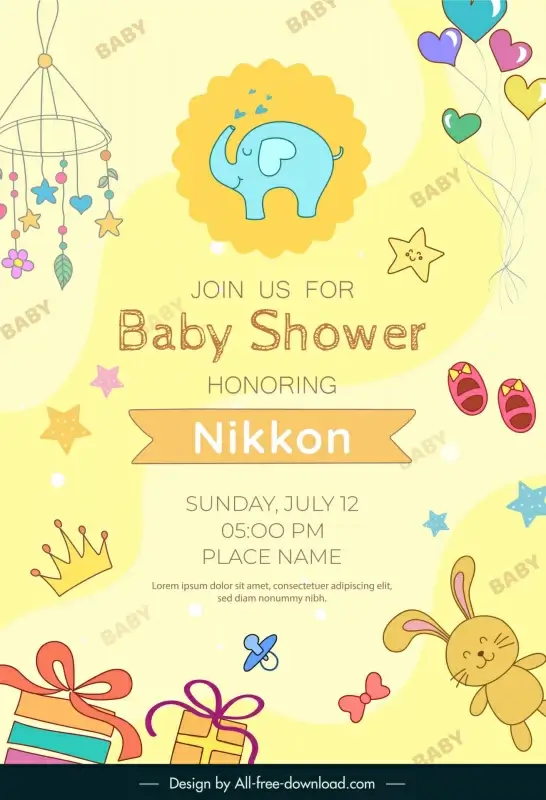  baby shower invitation card template cute decor