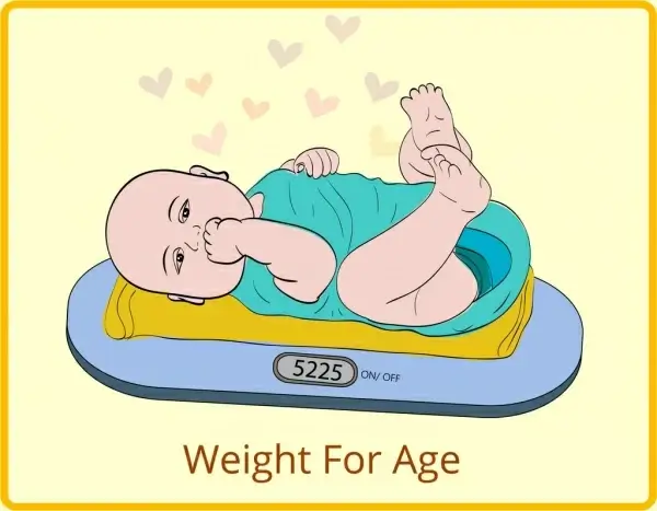 baby weight drawing cute colored cartoon design