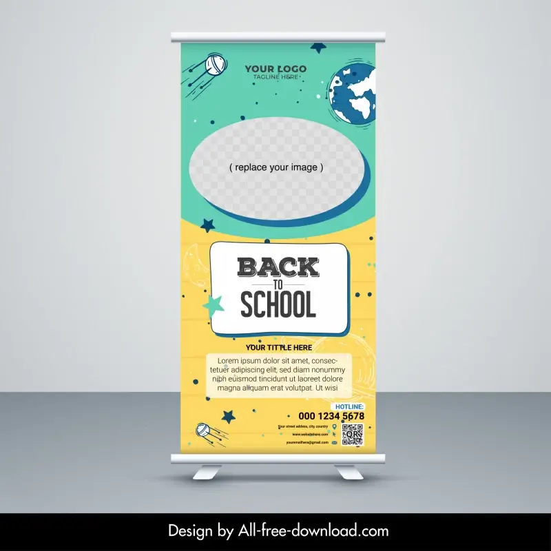 back to school banner template elegant roll up 