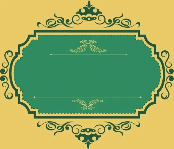 badge frame template classical curved design