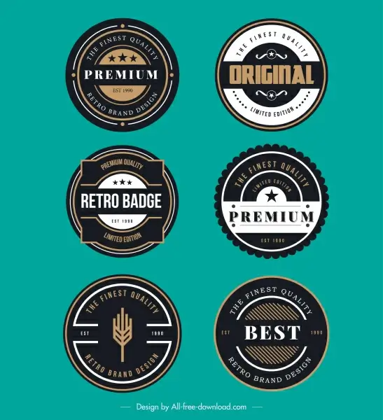 badge templates luxury classic circle decor