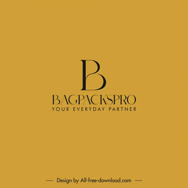 bagpackspro logotype flat calligraphic text outline 