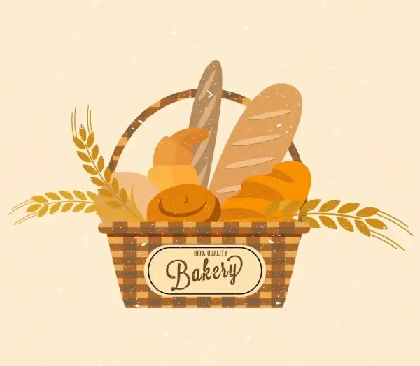 bakery logo design bread basket barley icons decor