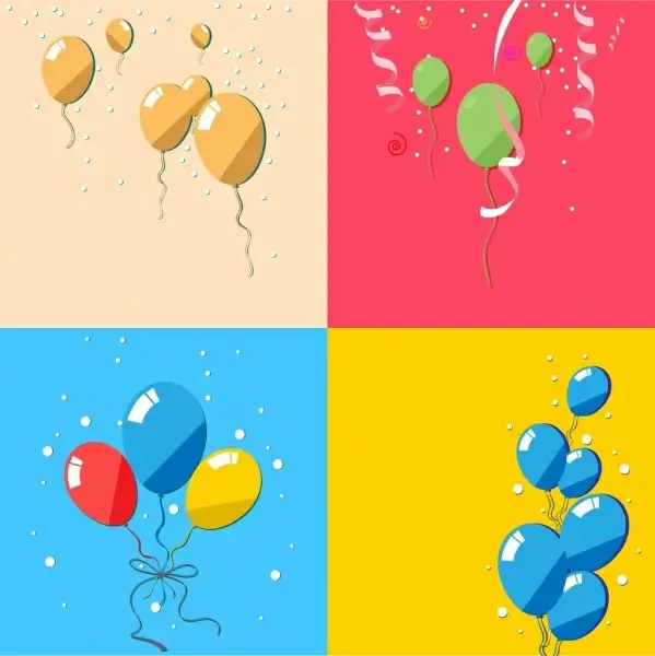 balloon background collection colorful ornament style