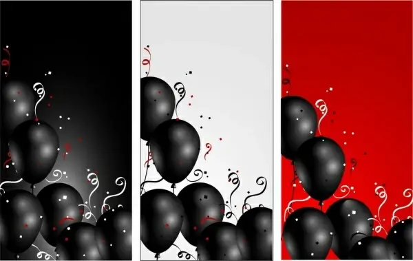 balloons background sets black design classical curves decoration