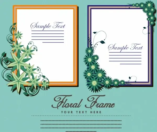 banner design floral frames isolation classical colored style