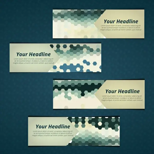 banner design sets with bokeh background