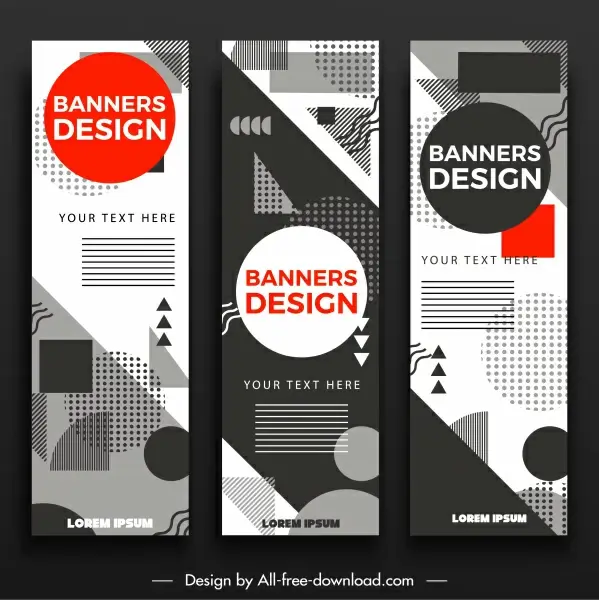 banner templates flat geometric abstract decor