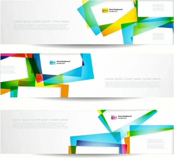 decorative banner templates modern colorful transparent geometry