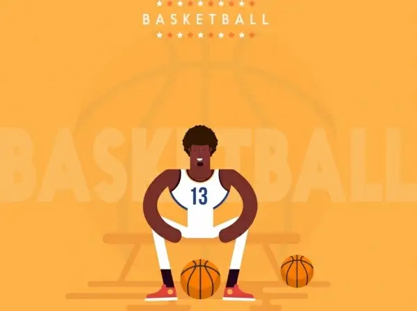 basketball banner athletic balls texts decor