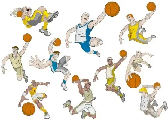 basketball cartoon characters vector