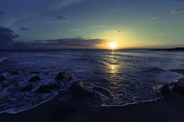 beach calm cloud coast dawn dusk evening landscape 
