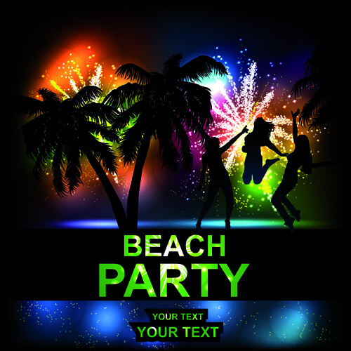 beach party backgrounds vector