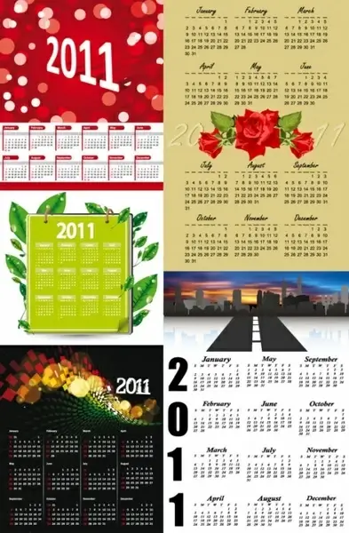 beautiful 2011 calendar template vector