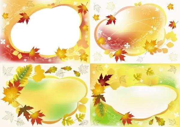 beautiful autumn photo frame vector