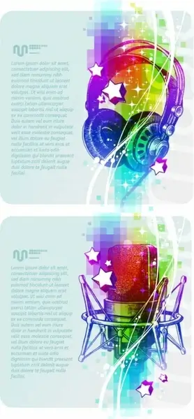 beautiful background music poster vector
