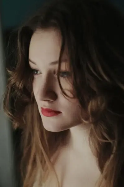 closeup of beautiful attractive caucasian girl