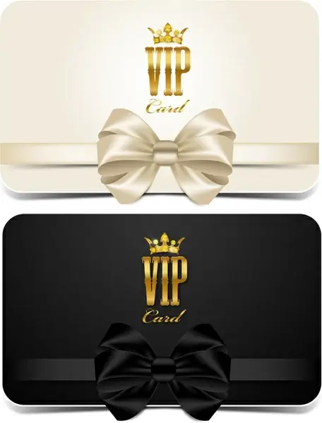 beautiful bow with vip invitation card vector
