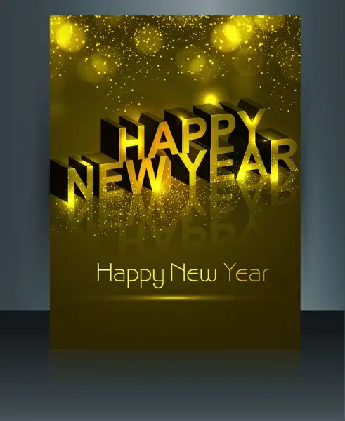 beautiful brochure happy new year template vector colorful design