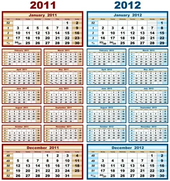 beautiful calendar 20112012