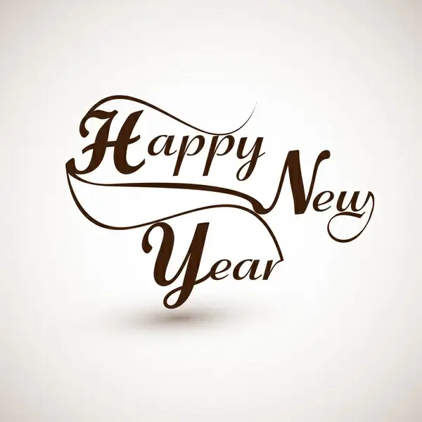beautiful calligraphic text design for happy new year illustration vector