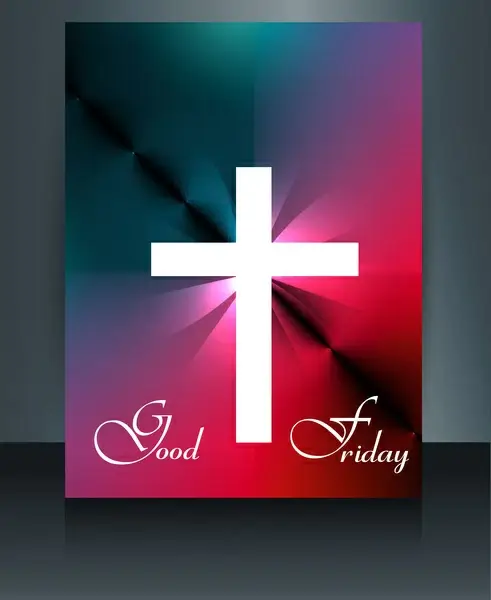 beautiful card for good friday brochure template cross vector