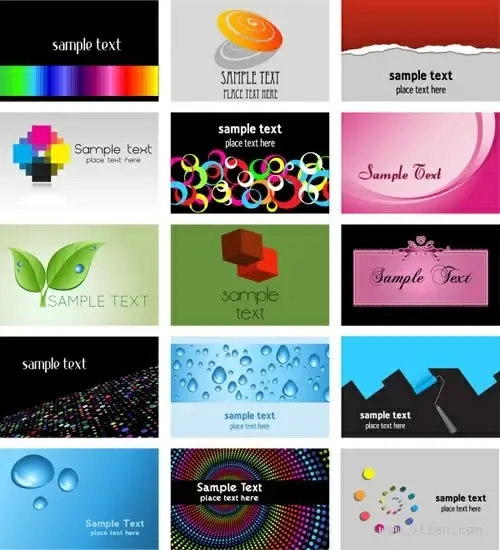 card templates modern colored nature abstract themes