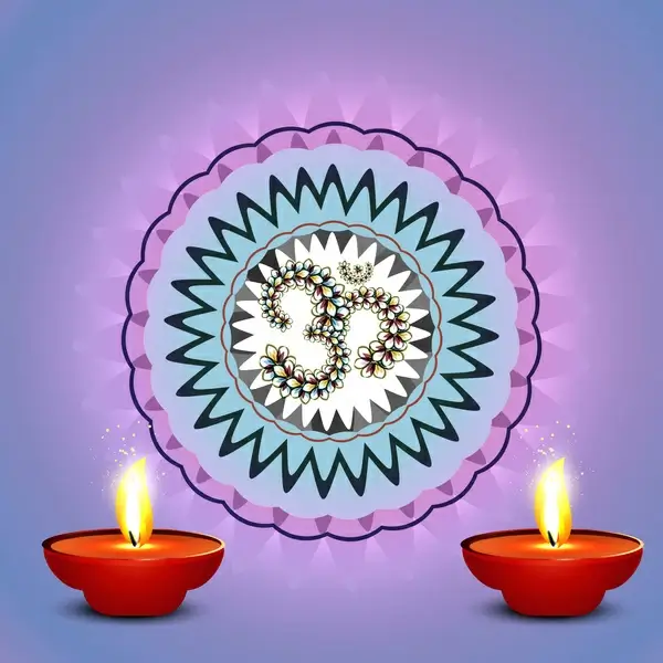 beautiful colorful diwali diya rangoli colorful background vector