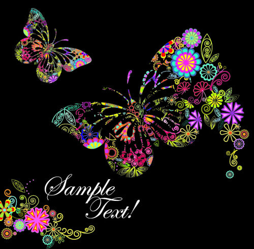 beautiful floral butterfly creative background art