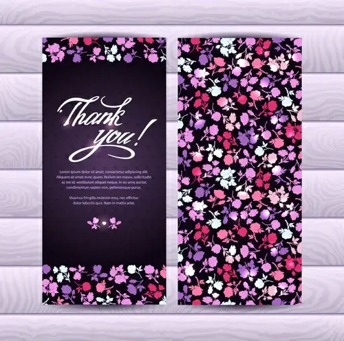 beautiful floral pattern cards set