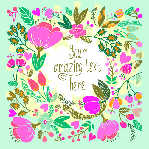 beautiful floral pattern greeting cards vector graphics 