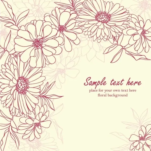 beautiful flowers background 03 vector