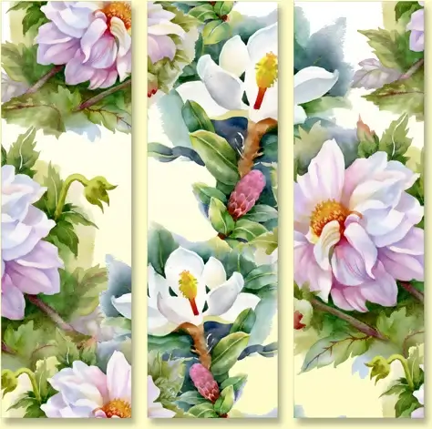 beautiful flowers design banners vector set 