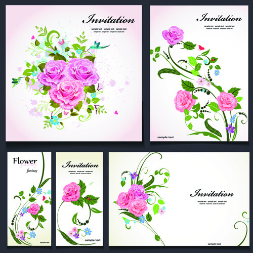 beautiful flowers invitation design