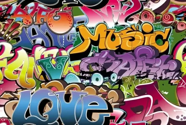 beautiful graffiti font design 04 vector