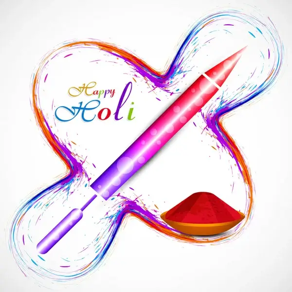 beautiful gulal colorful background of holi festival grunge design illustration vector