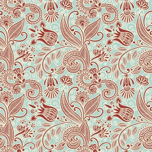 traditional pattern retro flower sketch flat design