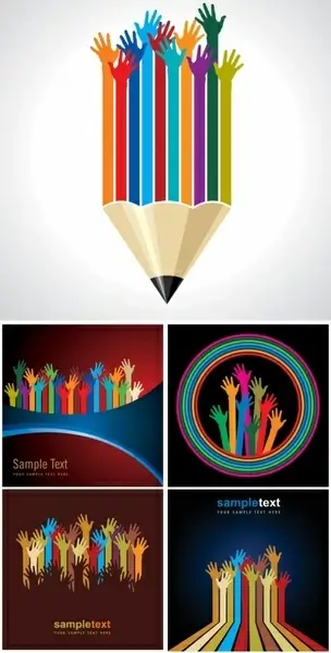 beautiful hand forms vector
