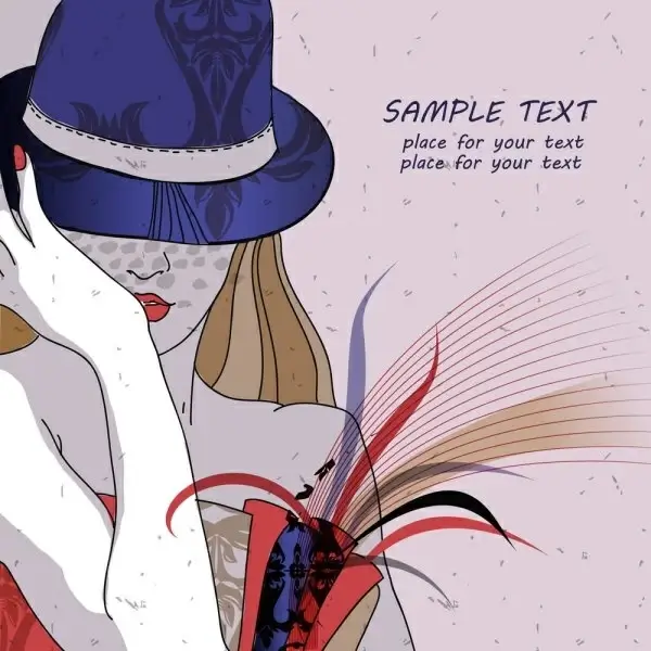 beautiful handpainted fashion illustrator 01 vector 