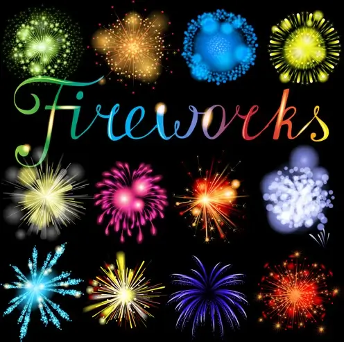 beautiful holiday fireworks vector background