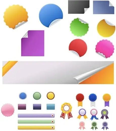 sticker label templates modern colorful shapes