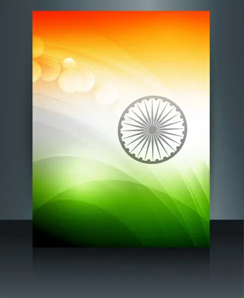 beautiful republic day brochure template for stylish indian flag tricolor vector
