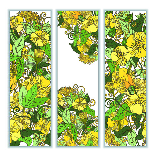 beautiful sketch floral vector banners