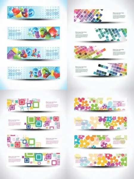 beautiful special effects design banners vector